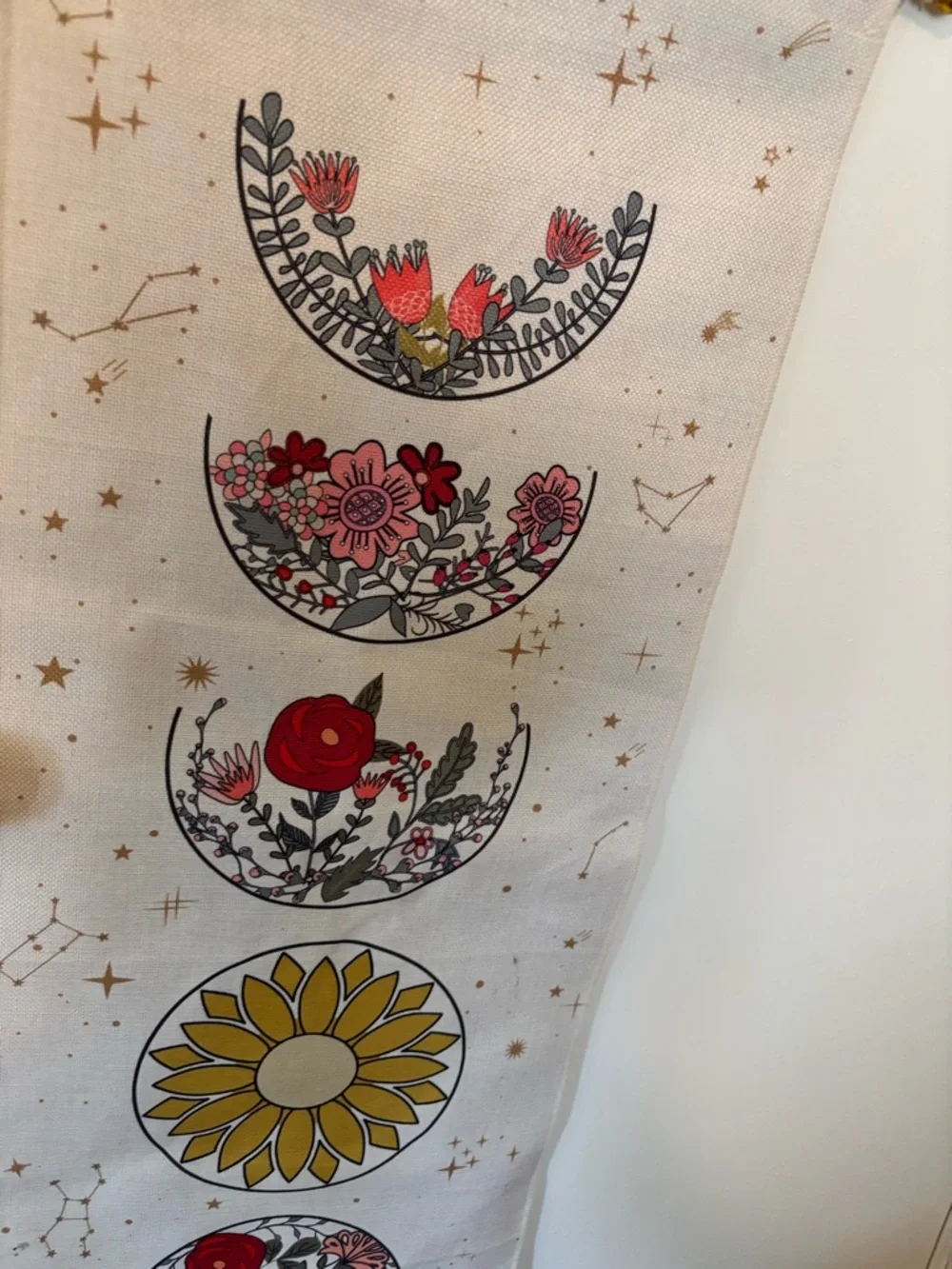 Beautiful Floral Moon Phases Hanging Decor!